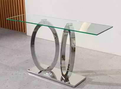 Designer Luxus Konsole Tisch Konsolen Tische Edelstahl mit Glas Design